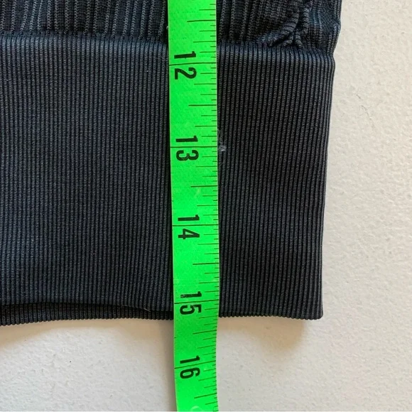 Aerie Offline Black Seamless Cable Cropped Square Neck Long Sleeve Top NWT - Picture 12 of 12